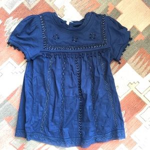 Anthropologie Leifnotes Glinted Peasant Blouse
